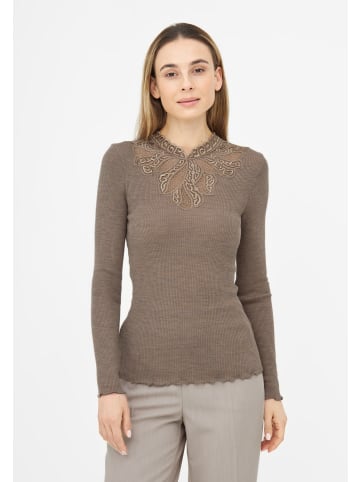 TOOCHE Langarmshirt "Lace Royalty" in braun