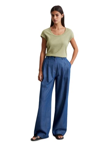 Marc O'Polo Pointelle-T-Shirt slim in Smooth Sage