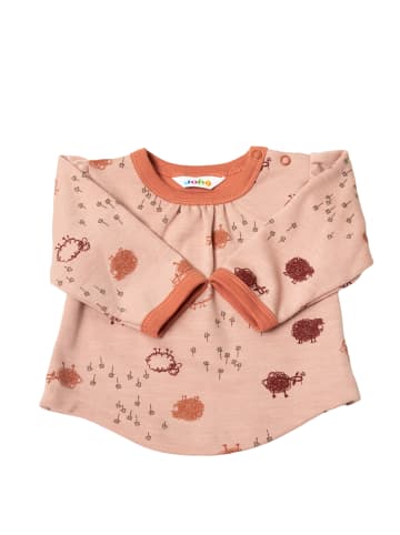 Joha Longsleeve Merinowolle/Biobaumwolle in peach aop