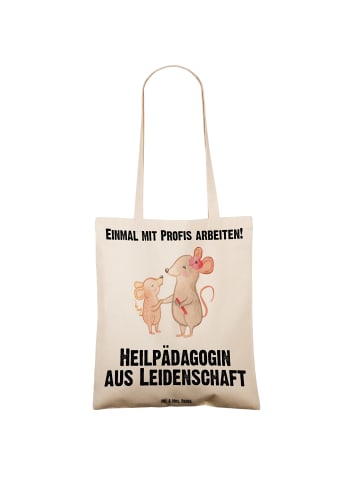 Mr. & Mrs. Panda Einkaufstasche Heilpädagogin Leidenschaft mit S... in Creme
