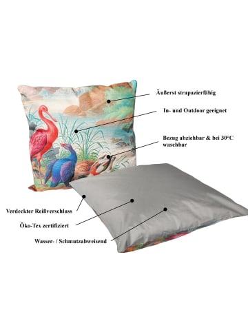 JACK Outdoor Dekokissen Motiv 45x45cm inkl. Füllung Vogelparadies