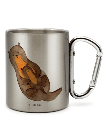 Mr. & Mrs. Panda Camping Tasse Otter Kind ohne Spruch in Silber