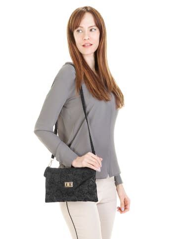 Samantha Look Clutch echt Leder in schwarz