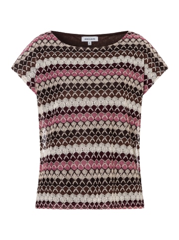More & More trendiges Ajourmuster-Kurzarmshirt in fancy jesey