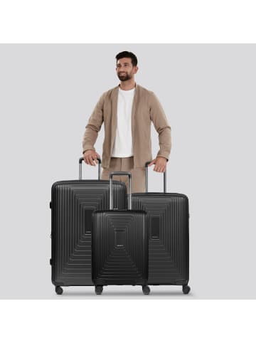 Redolz Essentials 14 4 Rollen Kofferset 3-teilig mit Dehnfalte in black metallic