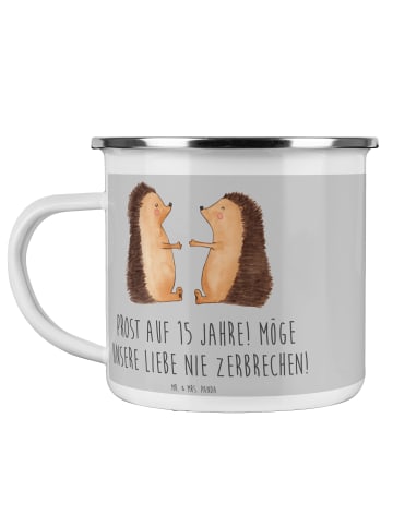 Mr. & Mrs. Panda Tasse 15. Hochzeitstag Gläserne Hochzeit mit Sp... in Heather Grey