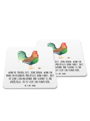 Mr. & Mrs. Panda Coaster Hahn Korn mit Spruch in Weiß