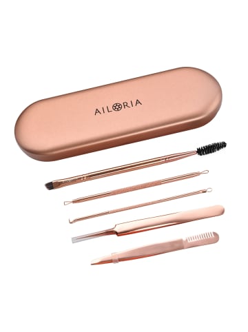 Ailoria PURE PRO Mitesserentferner- & Augenbrauen-Set in roségold