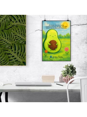 Mr. & Mrs. Panda Print Avocado Kern Design mit Spruch in Weiß