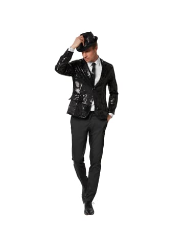 tectake Herren-Jackett mit glitzernden Pailletten, schwarz