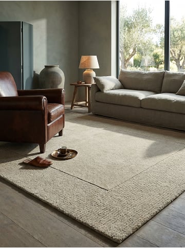 KADIMA DESIGN Wollteppich Kurzflor MOLE Handgewebt Naturfaser Wohnzimmer in Beige