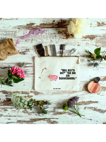 Mr. & Mrs. Panda Pouch Einhorn Schwein mit Spruch in Weiß