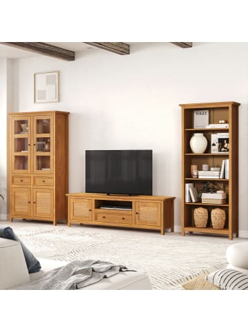 home24 home24 Massives TV-Lowboard aus massivem Kiefernholz im naturnahen Stil in Kiefer
