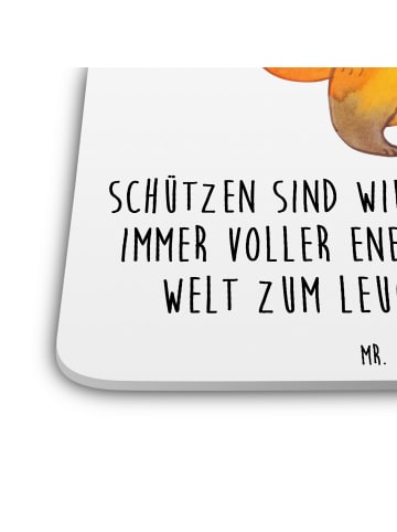 Mr. & Mrs. Panda Untersetzer Eckig Schütze Astrologie mit Spruch in Weiß