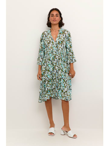 Kaffe Kleid KAhera A-shape in Blue/Green Abstract Flower