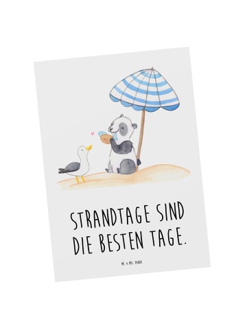 Mr. & Mrs. Panda Postkarte Sommer Strandtage mit Spruch in Weiß