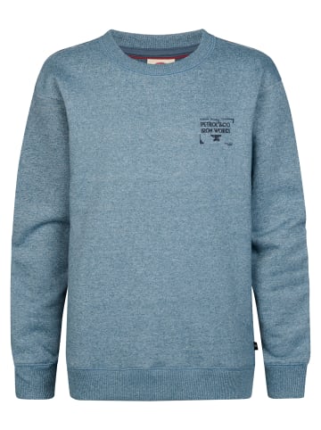 Petrol Industries Meliertes Sweatshirt mit Rundhals Forgerun in Blau