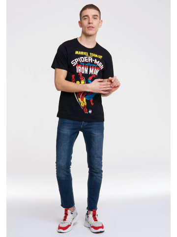 Logoshirt T-Shirt Marvel - Spider-Man & Iron Man in schwarz
