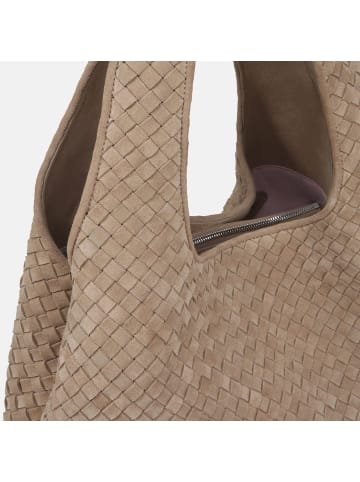 Les Visionnaires PAZ Weave Schultertasche Leder 44 cm mushroom