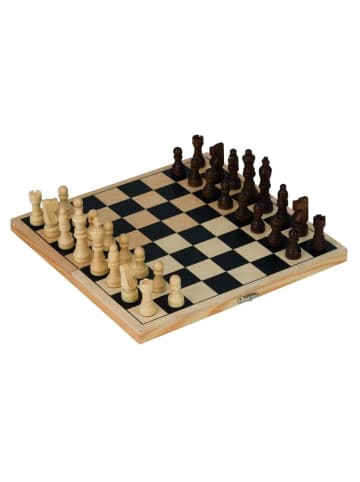 Gollnest & Kiesel Schachspiel in Holzklappkassette | 26 x 25,5 x 1,5 cm, Holz, 32 Spielsteinen,...