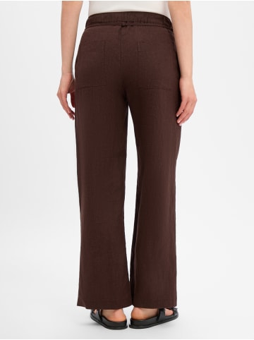 MAC HOSEN Leinenhose Chiara Belt in schoko