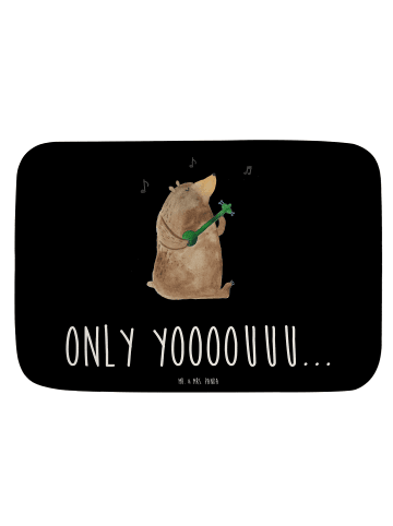 Mr. & Mrs. Panda Badezimmerteppich Bär Gitarre mit Spruch in Schwarz