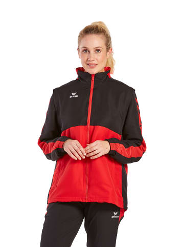 erima Six Wings Jacke mit abnehmbaren Ärmeln in rot/schwarz