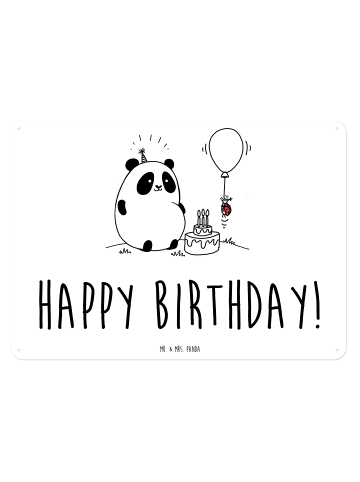 Mr. & Mrs. Panda Schild Panda Geburtstag mit Spruch in Weiß