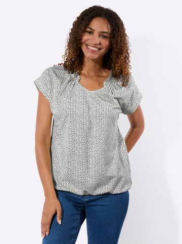 WITT WEIDEN Kurzarmshirt in khaki-ecru-bedruckt