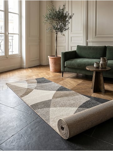 KADIMA DESIGN Teppich Niederflor Abstrakt pflegeleicht Wohnzimmer Flur Esszimmer in Beige