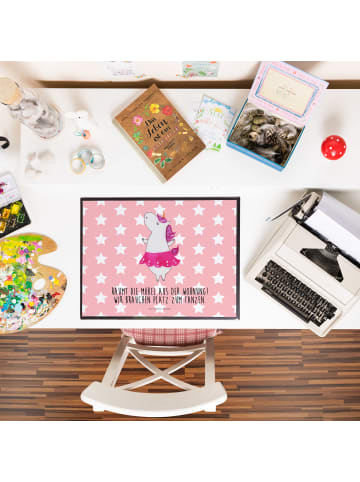 Mr. & Mrs. Panda Schreibunterlage Einhorn Ballerina mit Spruch in Rot Pastell