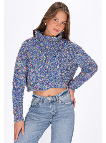 myMo Women Sweater in blue multicolor