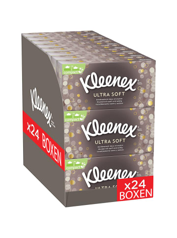 Kleenex Ultra Soft Kosmetiktücher-Boxen Taschentücher 3-lagig 24 x 64 Tücher