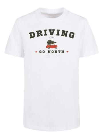 F4NT4STIC Basic Kids Tee Driving Home Weihnachten in weiß