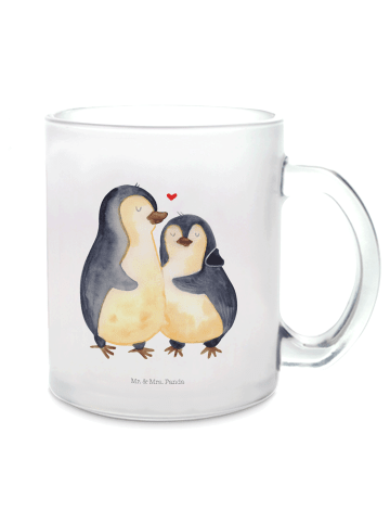 Mr. & Mrs. Panda Teetasse Pinguin umarmen ohne Spruch in Transparent