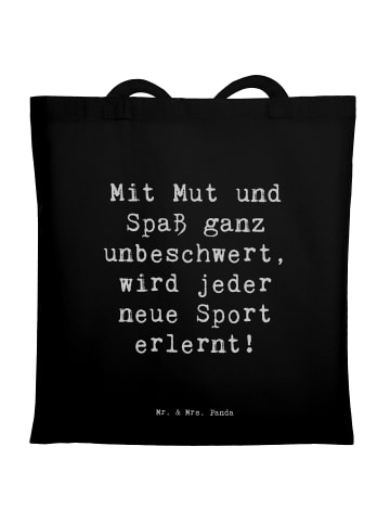 Mr. & Mrs. Panda Tote Bag Spruch Neue Sportart versuchen mit Spruch in Schwarz