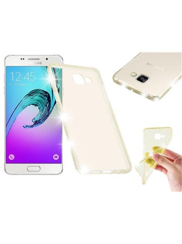 cadorabo Hülle für Samsung Galaxy A5 2016 Strass Design in TRANSPARENT GOLD