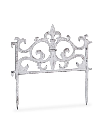 relaxdays 5x Beetzaun in Weiß 27x27 cm