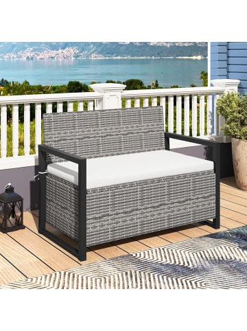 COSTWAY Gartenbank mit Stauraum in Grau