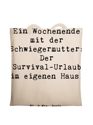 Mr. & Mrs. Panda Tasche Spruch Schwiegermutter Abenteuer mit Spruch in Creme