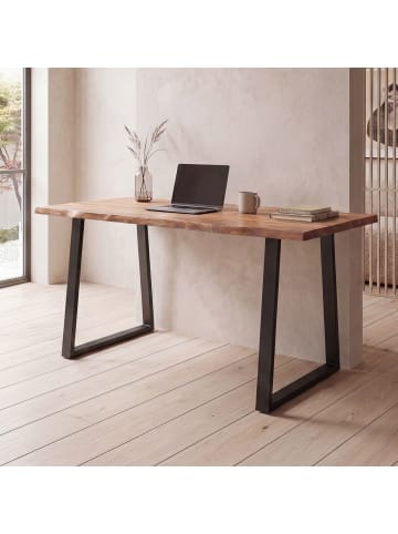FineBuy Schreibtisch in Braun / Akazie / 120x60x76