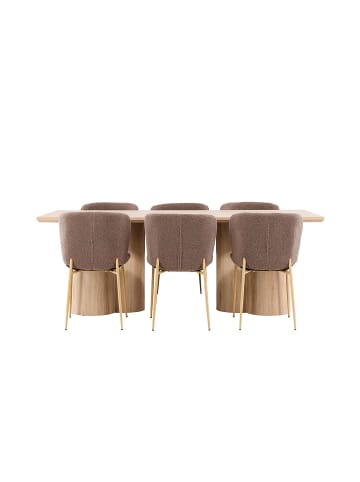 ebuy24 Essgruppe Olivia (7-teilig) Natur 100 x 210 cm