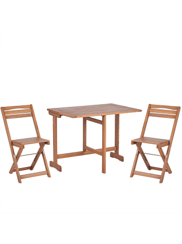 Beliani 3-tlg Bistro Set LENOLA in Braun