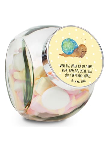 Mr. & Mrs. Panda Vorratsbehälter Schnecke Sir mit Spruch in Gelb Pastell