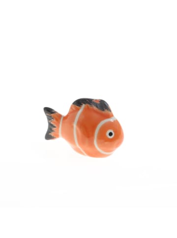 MARELIDA Teichdeko Fisch NEMO  für Aquarium schwimmend Porzellan L: 6,5cm in orange