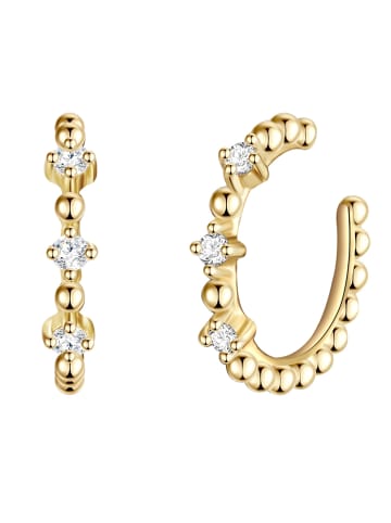 Glanzstücke München Ohrklemmen aus Sterling Silber mit Zirkonia in gelbgold