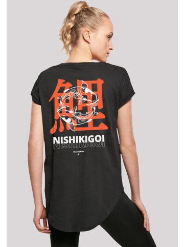 F4NT4STIC Long Cut T-Shirt Nishikigoi Koi Japan Grafik in schwarz