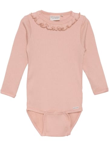 Minymo Kinder Langarmbody "Body LS Rib" in Rosa