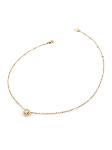 Guess Damen-Halskette Coin Pave Goldfarben