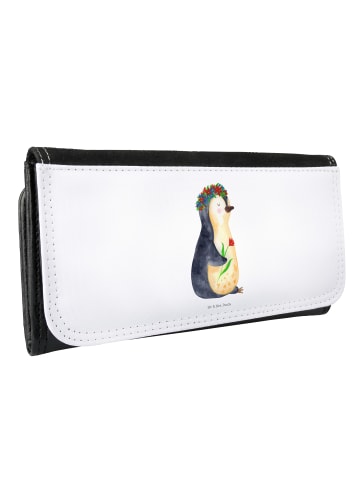Mr. & Mrs. Panda Portemonnaie für Damen Pinguin Blumen ohne Spruch in Weiß
